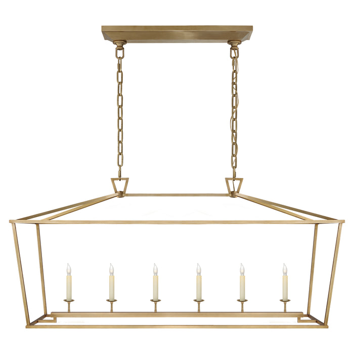 Darlana Six Light Lantern in Antique-Burnished Brass