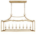 darlana4 Eight Light Linear Pendant in Gilded Iron