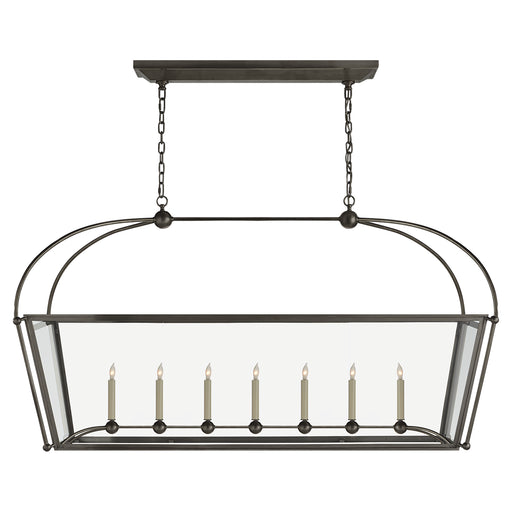 Riverside Seven Light Linear Pendant in Bronze