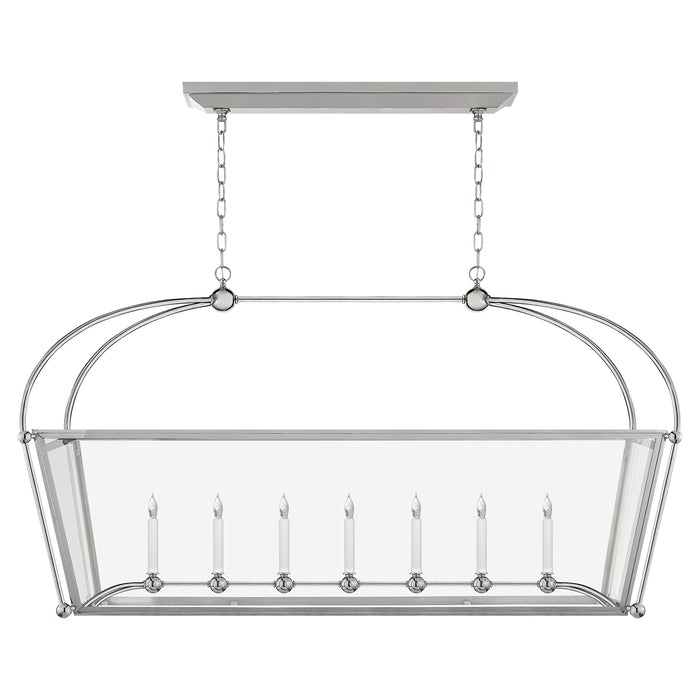 Riverside Seven Light Linear Pendant in Polished Nickel