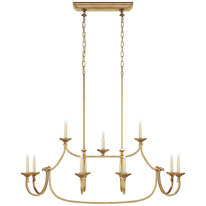 Flemish 11 Light Linear Pendant in Gilded Iron