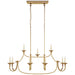 Flemish 11 Light Linear Pendant in Gilded Iron