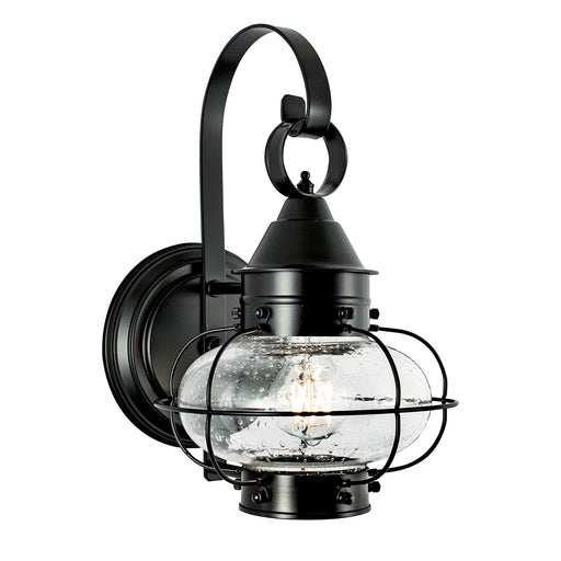 1323-BL-SE - Cottage Onion Small Wall Lantern in Black with Seedy Glass by Norwell Lighting