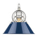 3306-1W CH-NVY - Orwell 1-Light Wall Sconce in Chrome with Navy Blue Shade by Golden Lighting