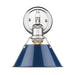 3306-BA1 CH-NVY- Orwell 1-Light Bath Vanity in Chrome with Navy Blue Shade by Golden Lighting