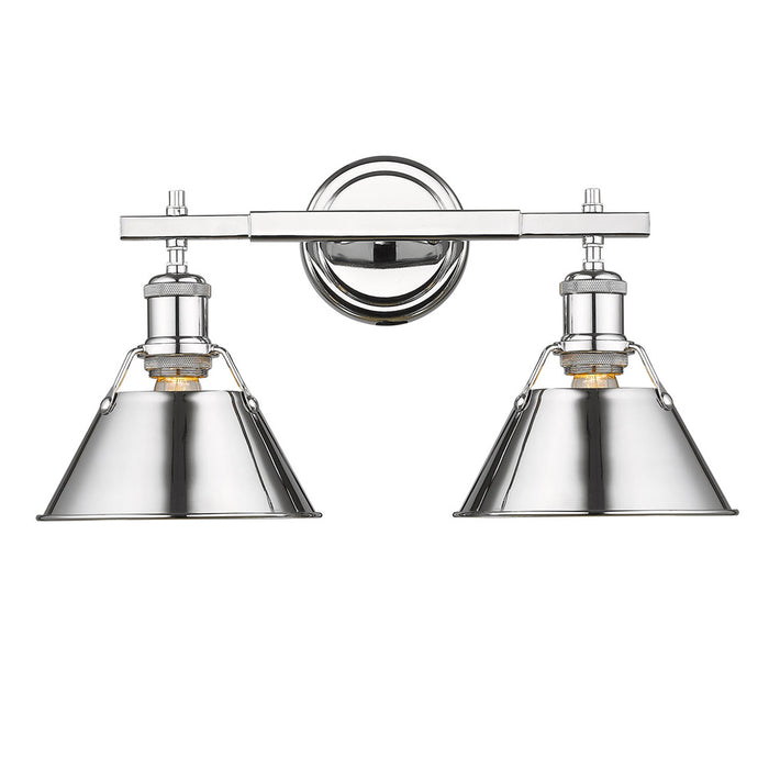 3306-BA2 CH-CH- Orwell 2-Light Bath Vanity in Chrome with Chrome Shades by Golden Lighting