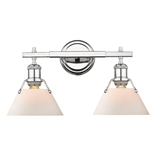 3306-BA2 CH-OP- Orwell 2-Light Bath Vanity in Chrome with Opal Glass by Golden Lighting