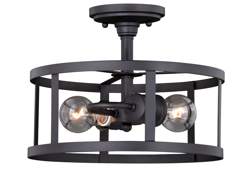 C0186- Akron 12" Semi-Flush Mount in Oil Rubbed Bronze & Inner Matte White by Vaxcel