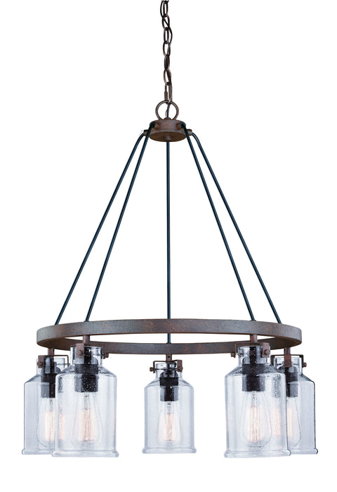 H0198- Milone 5-Light Chandelier in Textured Rustic Bronze by Vaxcel