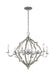 Socorro Six Light Chandelier in Washed Pine