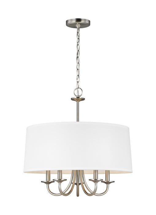 Seville Five Light Chandelier in Brushed Nickel