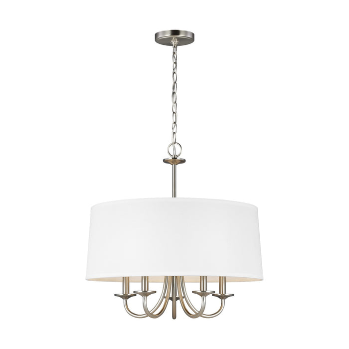 Seville Five Light Chandelier in Brushed Nickel