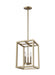 Moffet Street Three Light Hall / Foyer Pendant in Satin Brass