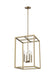 Moffet Street Four Light Hall / Foyer Pendant in Satin Brass