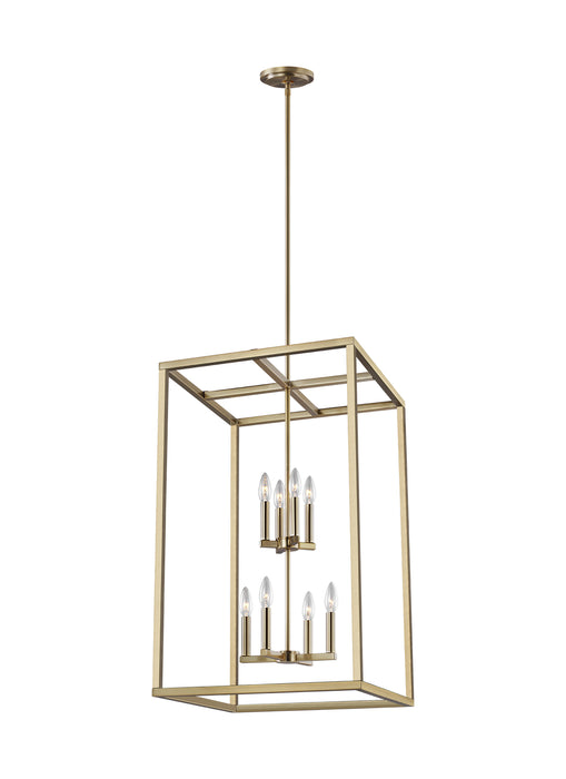 Moffet Street Eight Light Hall / Foyer Pendant in Satin Brass