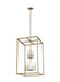 Moffet Street Eight Light Hall / Foyer Pendant in Satin Brass