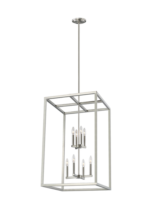 Moffet Street Eight Light Hall / Foyer in Brushed Nickel