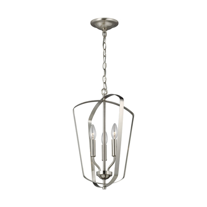 Romee Three Light Hall / Foyer Pendant in Brushed Nickel