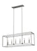 Moffet Street Six Light Island Pendant in Brushed Nickel