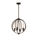 Linden Four Light Chandelier in Bronze