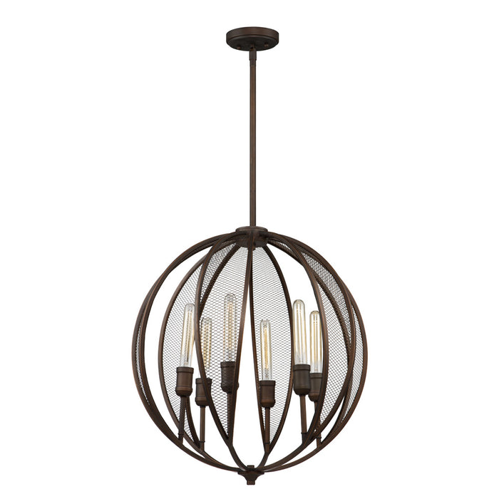 Linden Six Light Chandelier in Bronze