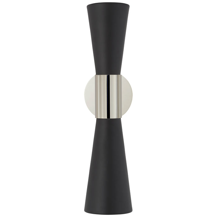 Clarkson Two Light Wall Sconce in Polished Nickel