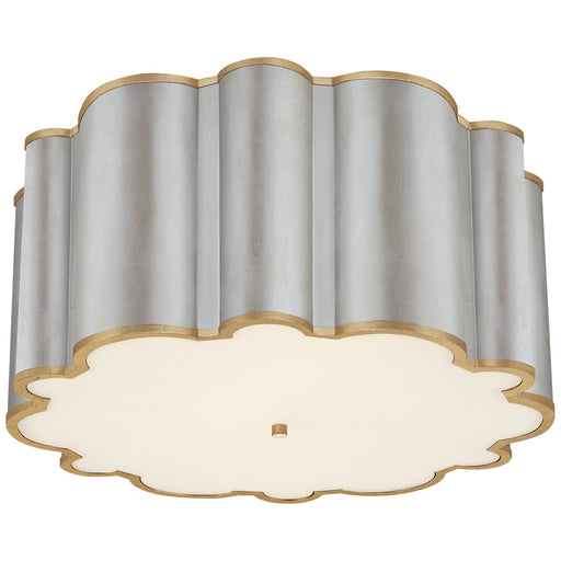 Markos Four Light Flush Mount in Burnished Silver Leaf with Gild