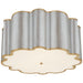 Markos Four Light Flush Mount in Burnished Silver Leaf with Gild