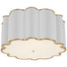 Markos Four Light Flush Mount in White with Gild