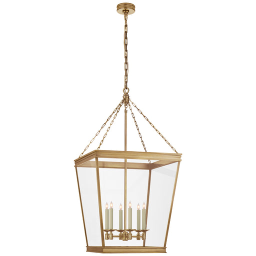 Launceton Six Light Lantern in Antique-Burnished Brass