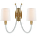 Clarice Two Light Wall Sconce in Crystal with Antique Brass