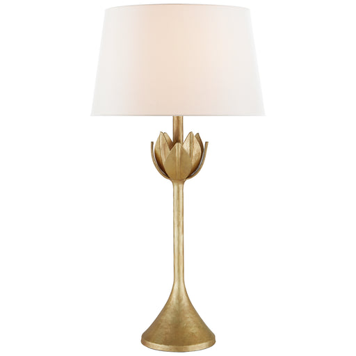 Alberto One Light Table Lamp in Antique Gold Leaf