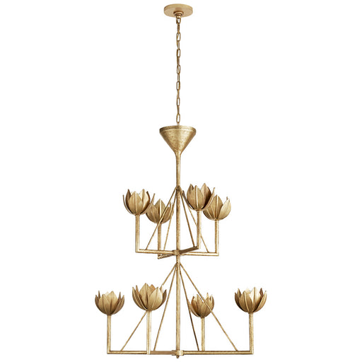 Alberto Eight Light Chandelier in Antique Gold Leaf