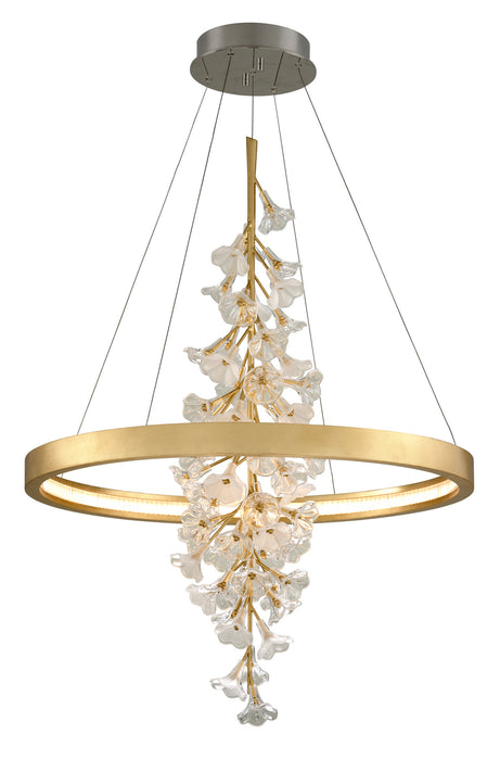 268-72- Jasmine 1-Light Pendant in Gold Leaf with Clear Glass by Corbett Lighting