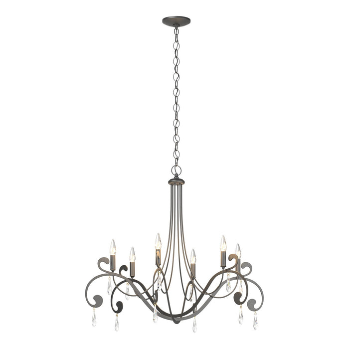 Stella 6 Arm Chandelier in Black - 105057-SKT-10-CR by Hubbardton Forge