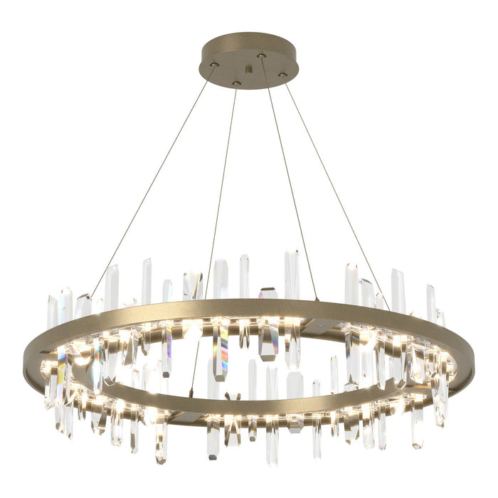 Solitude Circular LED Pendant in Soft Gold - 139915-LED-STND-84-CR by Hubbardton Forge