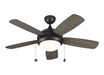 Discus Classic II 44" Ceiling Fan in Aged Pewter / Matte Opal