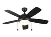 Discus Classic II 44" Ceiling Fan in Matte Black / Matte Opal