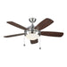 Discus Classic II 44" Ceiling Fan in Brushed Steel / Matte Opal