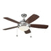 Discus Classic II 44" Ceiling Fan in Polished Nickel / Matte Opal