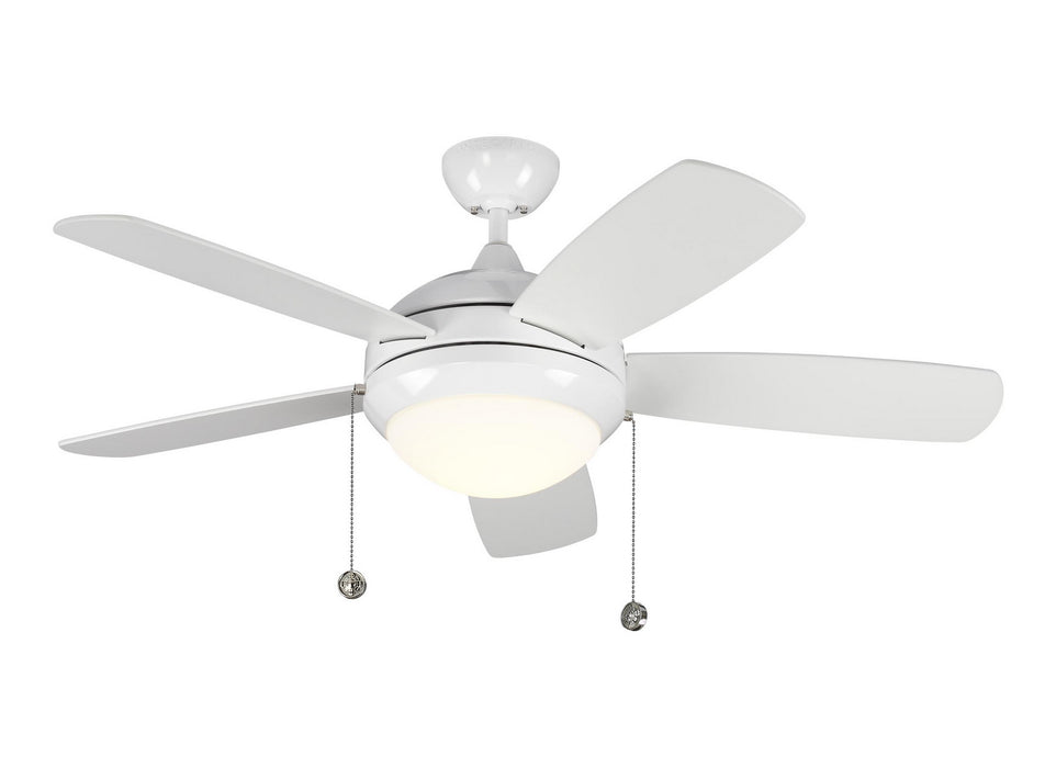 Discus Classic II 44" Ceiling Fan in White / Matte Opal