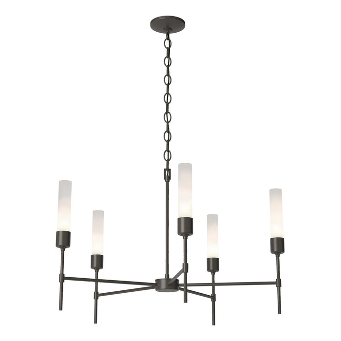 Vela 5 Arm Chandelier in Dark Smoke - 105045-SKT-07-FD0611 by Hubbardton Forge