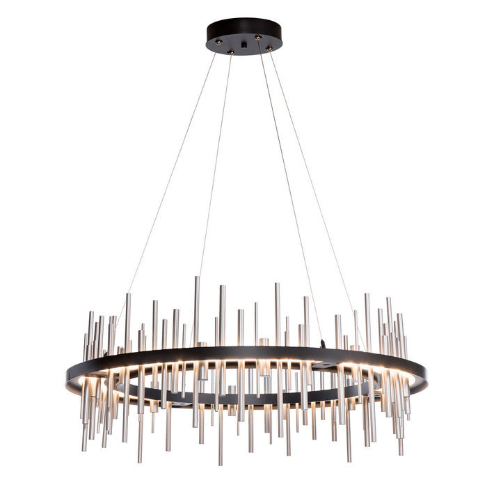 Cityscape Circular LED Pendant in Black with Vintage Platinum Accent - 139910-LED-STND-10-82 by Hubbardton Forge