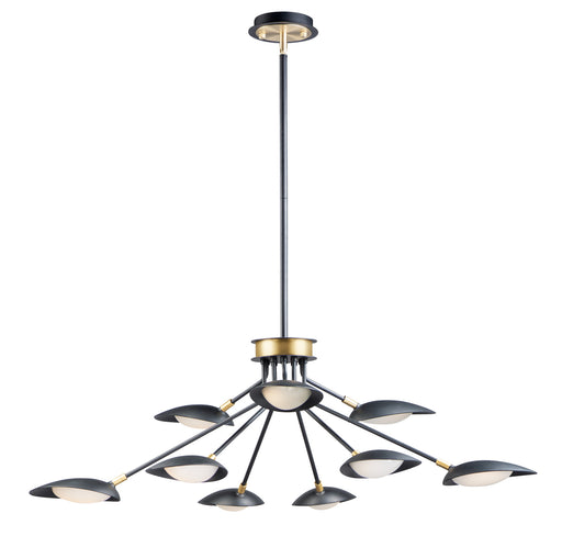 21699BKSBR - Scan 9-Light LED Chandelier in Black & Satin Brass by Maxim Lighting