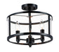 25250CLBK - Sentinel 3-Light Semi Flush in Black with Clear Glass by Maxim Lighting