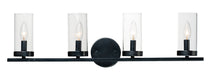 25258CLBK - Sentinel 4-Light Bath Vanity in Black with Clear Glass by Maxim Lighting