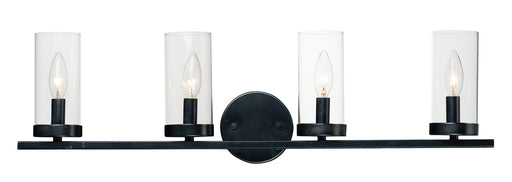 25258CLBK - Sentinel 4-Light Bath Vanity in Black with Clear Glass by Maxim Lighting