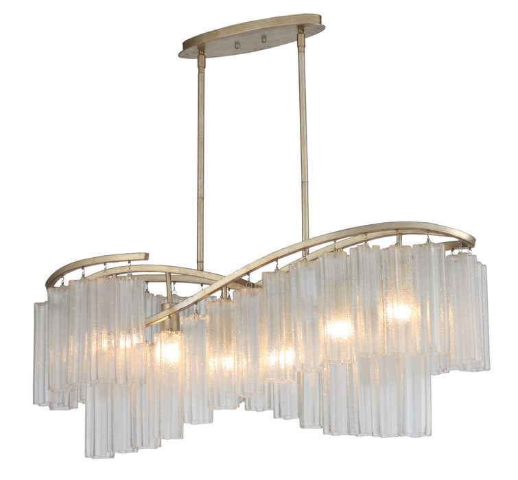 39579WFLGS - Victoria 6-Light Linear Chandelier in Golden Silver by Maxim Lighting