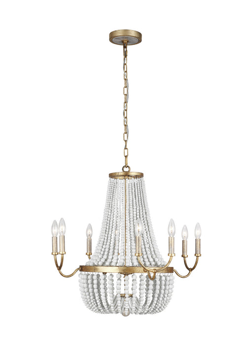 Marielle Eight Light Chandelier in Antique Gild