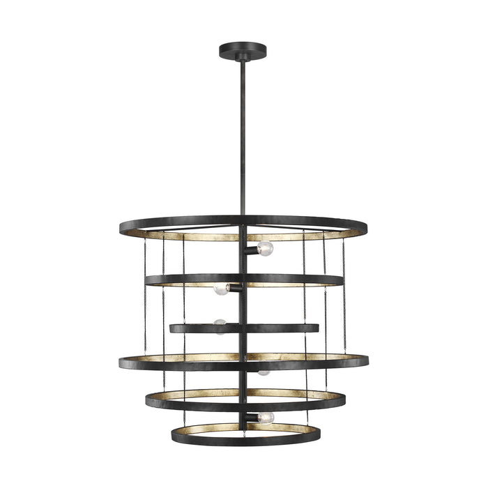 Celeste Five Light Chandelier in Aged Iron